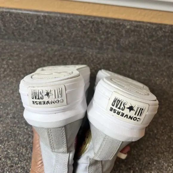 Converse All Star Hi Top Women 6.5 Gray Canvas Sneaker Lace Up Platform Junior 6 - Picture 8 of 11